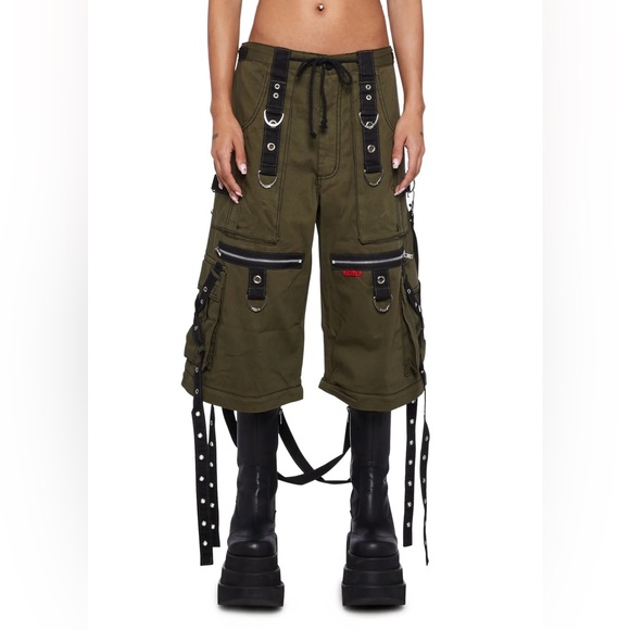 TRIPP NYC✖️X-STRAP ZIP OFF PANTS- GREEN SMALL - Picture 4 of 8